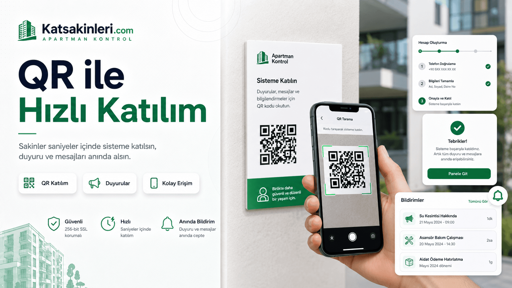 QR kod ile Kat Sakinleri platformuna katılım görseli